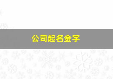 公司起名金字