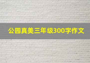 公园真美三年级300字作文