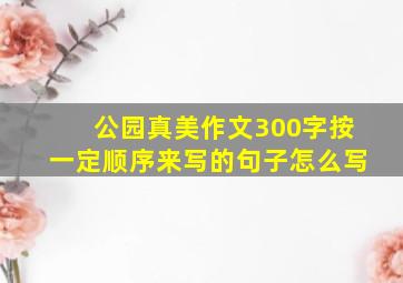 公园真美作文300字按一定顺序来写的句子怎么写