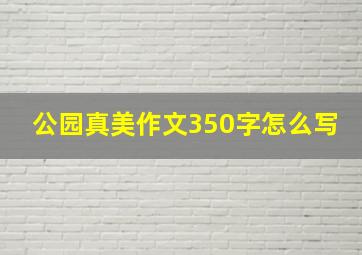 公园真美作文350字怎么写