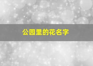 公园里的花名字