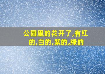 公园里的花开了,有红的,白的,紫的,绿的