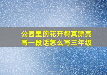 公园里的花开得真漂亮写一段话怎么写三年级