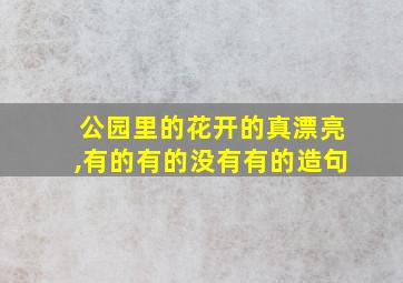 公园里的花开的真漂亮,有的有的没有有的造句