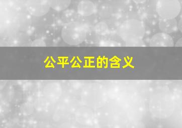 公平公正的含义