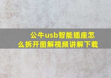 公牛usb智能插座怎么拆开图解视频讲解下载