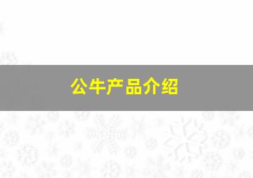 公牛产品介绍