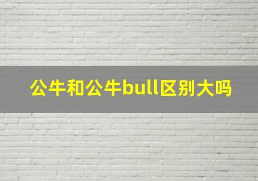 公牛和公牛bull区别大吗