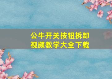 公牛开关按钮拆卸视频教学大全下载