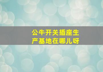 公牛开关插座生产基地在哪儿呀