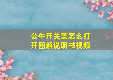 公牛开关盖怎么打开图解说明书视频