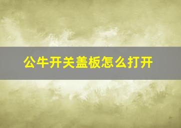 公牛开关盖板怎么打开