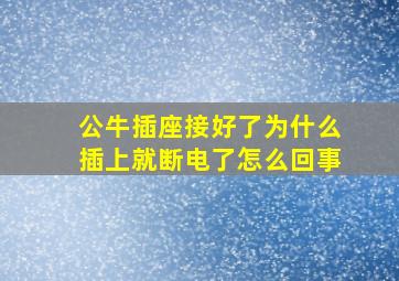 公牛插座接好了为什么插上就断电了怎么回事