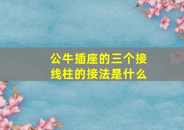 公牛插座的三个接线柱的接法是什么