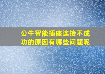 公牛智能插座连接不成功的原因有哪些问题呢