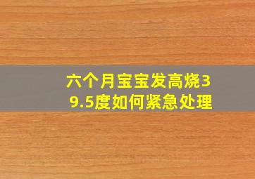 六个月宝宝发高烧39.5度如何紧急处理