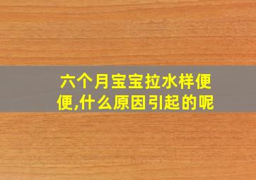 六个月宝宝拉水样便便,什么原因引起的呢