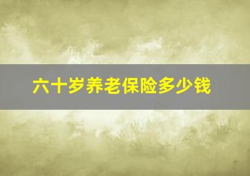 六十岁养老保险多少钱