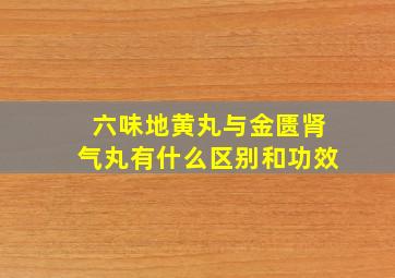 六味地黄丸与金匮肾气丸有什么区别和功效