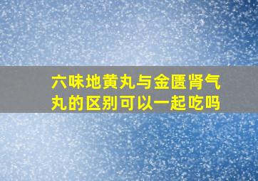 六味地黄丸与金匮肾气丸的区别可以一起吃吗