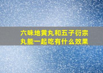 六味地黄丸和五子衍宗丸能一起吃有什么效果