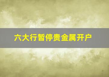 六大行暂停贵金属开户