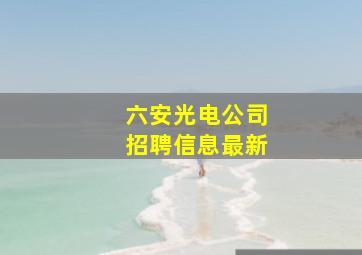 六安光电公司招聘信息最新