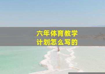 六年体育教学计划怎么写的