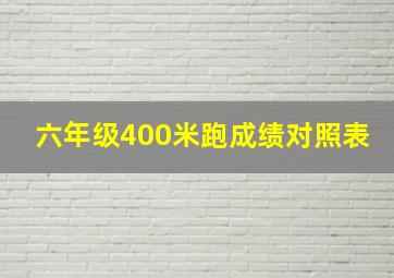 六年级400米跑成绩对照表