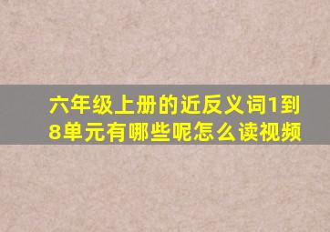 六年级上册的近反义词1到8单元有哪些呢怎么读视频