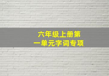 六年级上册第一单元字词专项