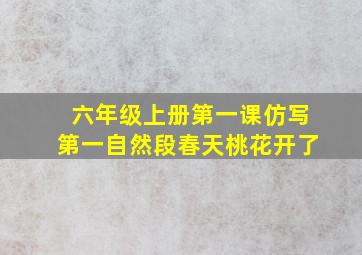 六年级上册第一课仿写第一自然段春天桃花开了