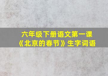 六年级下册语文第一课《北京的春节》生字词语