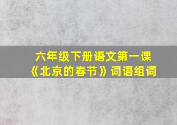 六年级下册语文第一课《北京的春节》词语组词