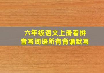 六年级语文上册看拼音写词语所有背诵默写