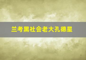 兰考黑社会老大孔德星