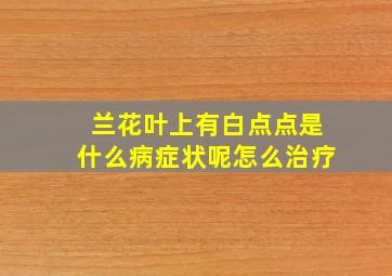 兰花叶上有白点点是什么病症状呢怎么治疗