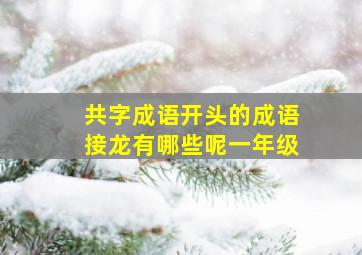 共字成语开头的成语接龙有哪些呢一年级