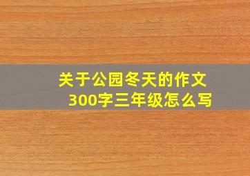 关于公园冬天的作文300字三年级怎么写