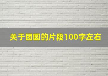 关于团圆的片段100字左右