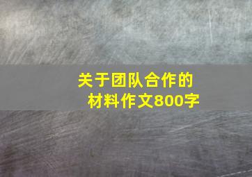 关于团队合作的材料作文800字