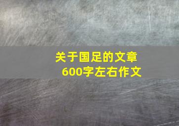 关于国足的文章600字左右作文