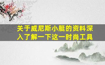 关于威尼斯小艇的资料深入了解一下这一时尚工具