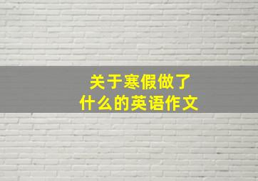 关于寒假做了什么的英语作文