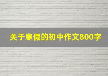 关于寒假的初中作文800字