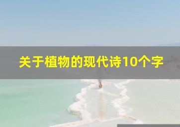 关于植物的现代诗10个字