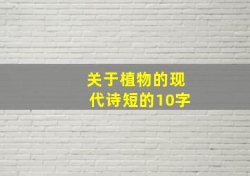 关于植物的现代诗短的10字