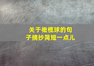 关于橄榄球的句子摘抄简短一点儿