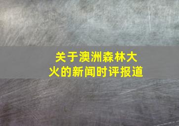 关于澳洲森林大火的新闻时评报道