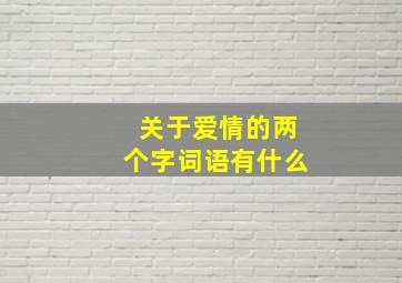 关于爱情的两个字词语有什么